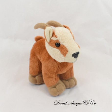 Peluche chamois ou bouquetin CREATIONS DANI chiné blanc marron 13 cm Peluche chamois ou bouquetin CREATIONS DANI chiné blanc marron 13 cm