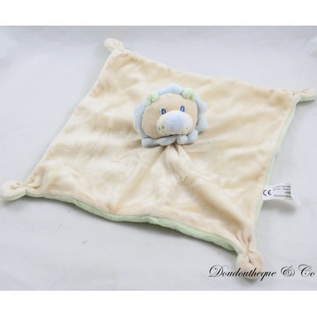 Flacher Löwe Kuscheltier AUCHAN beige grün Flacher Löwe Kuscheltier AUCHAN beige grün
