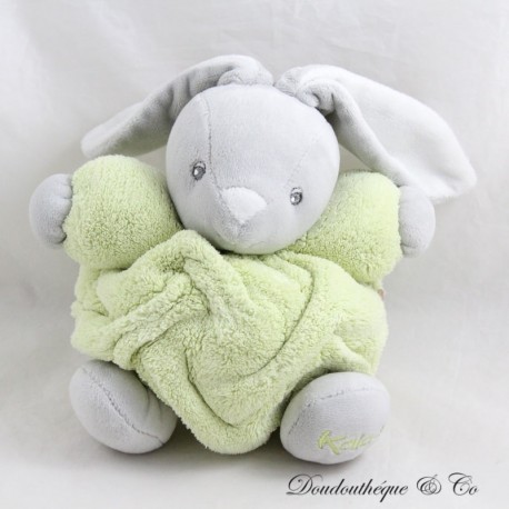 Kaninchenball Kuscheltier KALOO Feder grün grau patapouf mittel 18 cm Kaninchenball Kuscheltier KALOO Feder grün grau patapouf mittel 18 cm