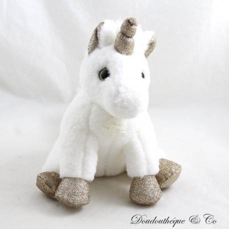 BEAR STORY weiß-goldener Glitzer Einhorn Plüsch 23 cm BEAR STORY weiß-goldener Glitzer Einhorn Plüsch 23 cm