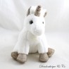 Peluche licorne HISTOIRE D'OURS blanc et or paillettes 23 cm