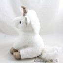 Peluche licorne HISTOIRE D'OURS blanc et or paillettes 23 cm