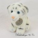 White tiger plush ZOOPARC DE BEAUVAL white seated position 9 cm