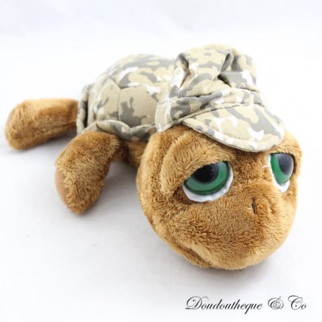 Peluche tortue Shelby RUSS BERRIE carapace et casquette camouflage