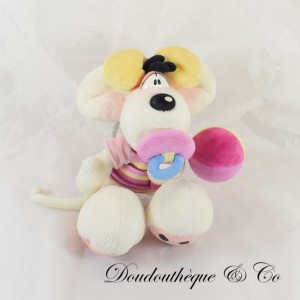 Soft Mouse DIDDL Diddlina Pacifier Rattle Pink White Depesche 27 cm