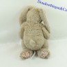 Plush rabbit COTTON BLUE brown Paws and Ears floral fabric 32 cm