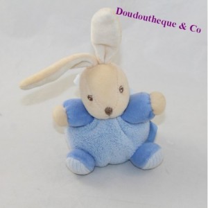 Mini doudou lapin KALOO Attache tétine bleu 11 cm