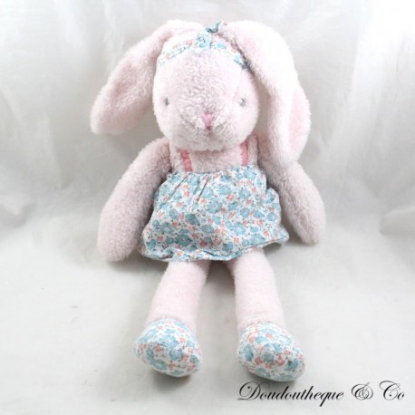 Peluche lapin PRIMARK rose robe fleurie