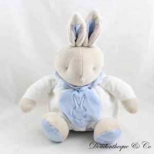 Rabbit ball cuddly toy KLORANE white blue