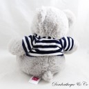 Plush bear FRANCOISE SAGET heart striped tee shirt