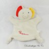 Elephant puppet cuddly toy PRESSE FLEURUS Papoum white red yellow 26 cm