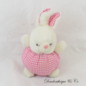 Plush Ball Rabbit PAMPERS Pink and White Stripes Vintage 19 cm