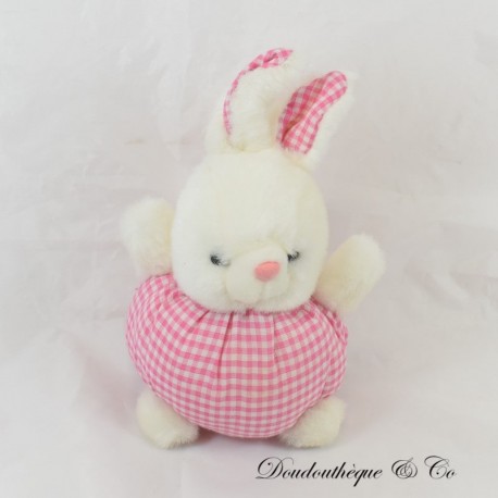 Plüschkugel Hase PAMPERS Rosa und Weiß Streifen Vintage 19 cm