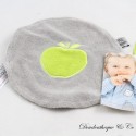 Flat cuddly toy apple PRÉMAMAN round grey green