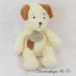 Dog plush CUDDLY TOY AND COMPANY white and brown 20 cm