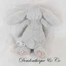 Stuffed rabbit JELLYCAT grey ears and paws with flowers 18 cm