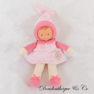 Puppe Kuscheltier COROLLE Mademoiselle rosa Kleid 25 cm