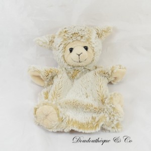 Sheepskin puppet cuddly toy CREATIONS DANI Brown beige 24 cm