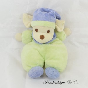 Plüschmaus TEDDY Gelb und Blau Vintage 27 cm