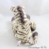 Peluche zebrato NICOTOY rigato giallo beige grigio pelo lungo 36 cm