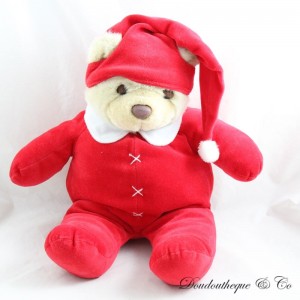 Plush bear PERFECTEL DAMART red eyes sleeper hat vintage 40 cm
