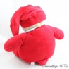 Peluche ours PERFECTEL DAMART rouge yeux dormeur bonnet vintage 40 cm