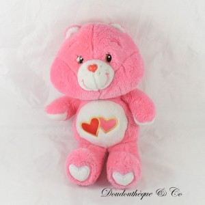 Peluche ours Bisounours CARE BEARS bisouscoeur rose motif coeur 40 cm