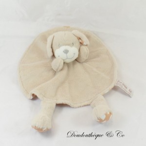 Flat cuddly toy Dog SUD FABRIC round beige heart 32 cm