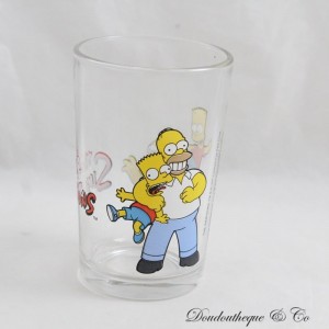 Bart & Homer Mustard Glass THE SIMPSONS Century Fox Clear Film 10 cm