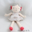 Doudou Puppe OBAIBI kleines Mädchen Kleid Gewicht Zöpfe Schleifen Schuhe 30 cm