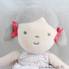 Doudou Puppe OBAIBI kleines Mädchen Kleid Gewicht Zöpfe Schleifen Schuhe 30 cm