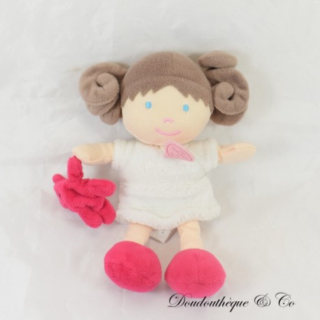 Braune Puppe Kuscheltier DOUDOU ET COMPAGNIE Les Demoiselles Teddybär Rose DC2771 18 cm