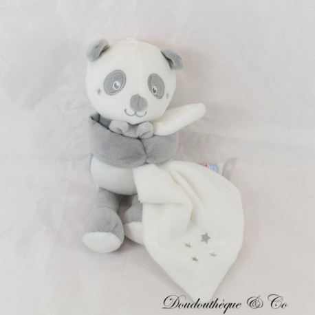 Plüsch Panda CANDY CANE grau weiß Einstecktuch Sterne Fliege 20 cm Plüsch Panda CANDY CANE grau weiß Einstecktuch Sterne Fliege 20 cm