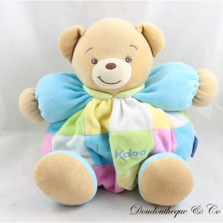Plüschbär KALOO 123 Patchwork blaue Glocke Plüschbär KALOO 123 Patchwork blaue Glocke