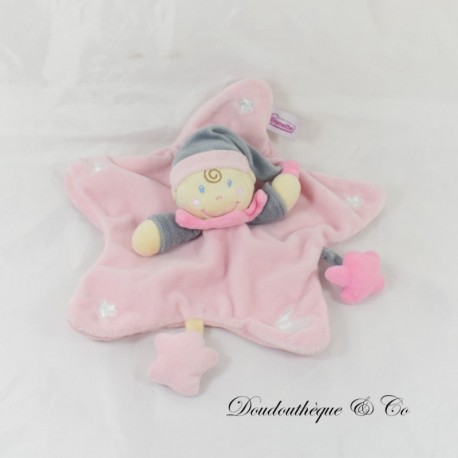 Peluche piatto pixie CHEEKBONE rosa arlecchino bambina Stella e Luna 25 cm