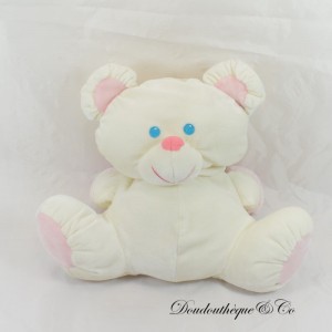 Plush Mouse or Bear UNBRANDED White Blue Eyes Pink Smile 28 cm