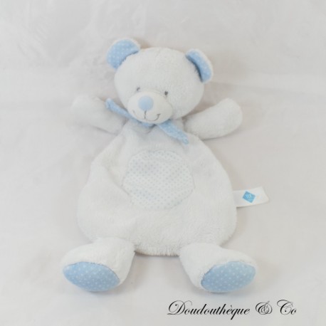Flaches Kuscheltier TEX blau weiß Tupfenmuster 33 cm Flaches Kuscheltier TEX blau weiß Tupfenmuster 33 cm