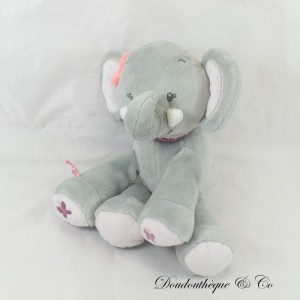 Plush Adèle Elephant NATTOU Adèle & Valentine Grey & Pink 24 cm