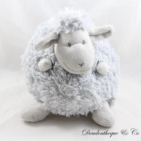 Peluche boule mouton CASA gris poils longs