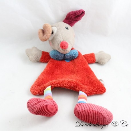 Doudou plat chien EBULOBO rouge gris