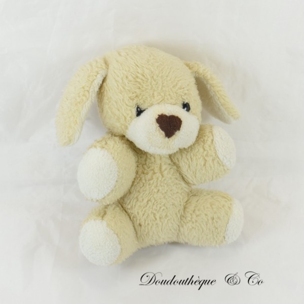 Peluche Chien NOUNOURS beige vintage grelot 20 cm SOS doudou