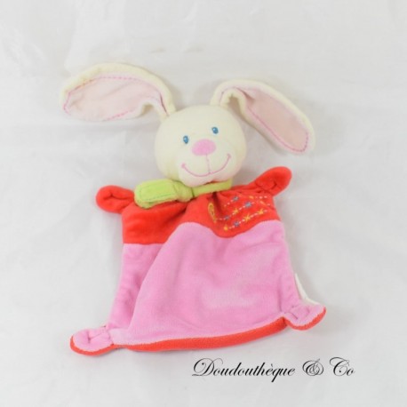Blanket Flat Rabbit NICOTOY Pink and Red Cross Scarf 20 cm