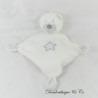 Flat cuddly toy bear SAUTHON white diamond stars grey 30 cm