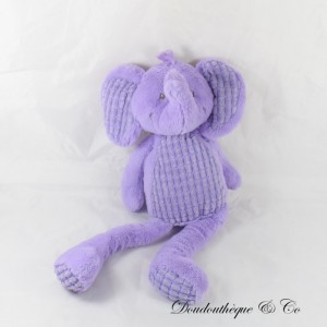 Ausgestopfter Elefant TEX BABY lila Carrefour geprägte Fliesen 43 cm