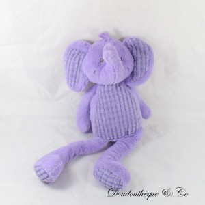 Stuffed elephant TEX BABY purple Carrefour embossed tiles 43 cm