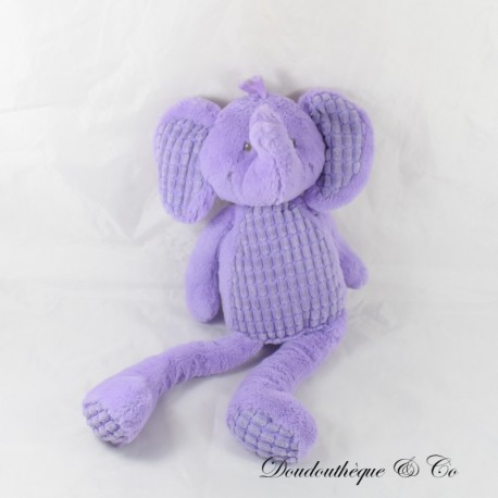 Ausgestopfter Elefant TEX BABY lila Carrefour geprägte Fliesen 43 cm Ausgestopfter Elefant TEX BABY lila Carrefour geprägte Fliesen 43 cm