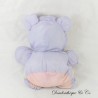 Vintage Puffalump style stuffed bear in pink purple parachute canvas 32 cm