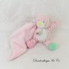 Teddybär Einstecktuch BABY NAT' Pink Weiß Rippenpuppe 17 cm