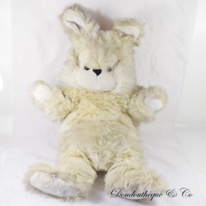 Peluche coniglietto TEDDY BEIGE pelo lungo vintage vecchio 70 cm