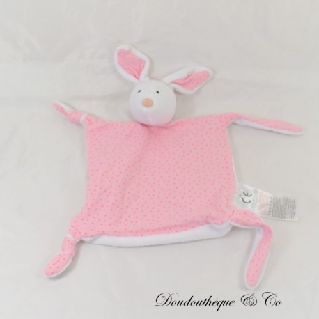 Decke flach Hase Grain de blé rosa mit Tupfen quadratisch 4 Knoten 25 cm Decke flach Hase Grain de blé rosa mit Tupfen quadratisch 4 Knoten 25 cm